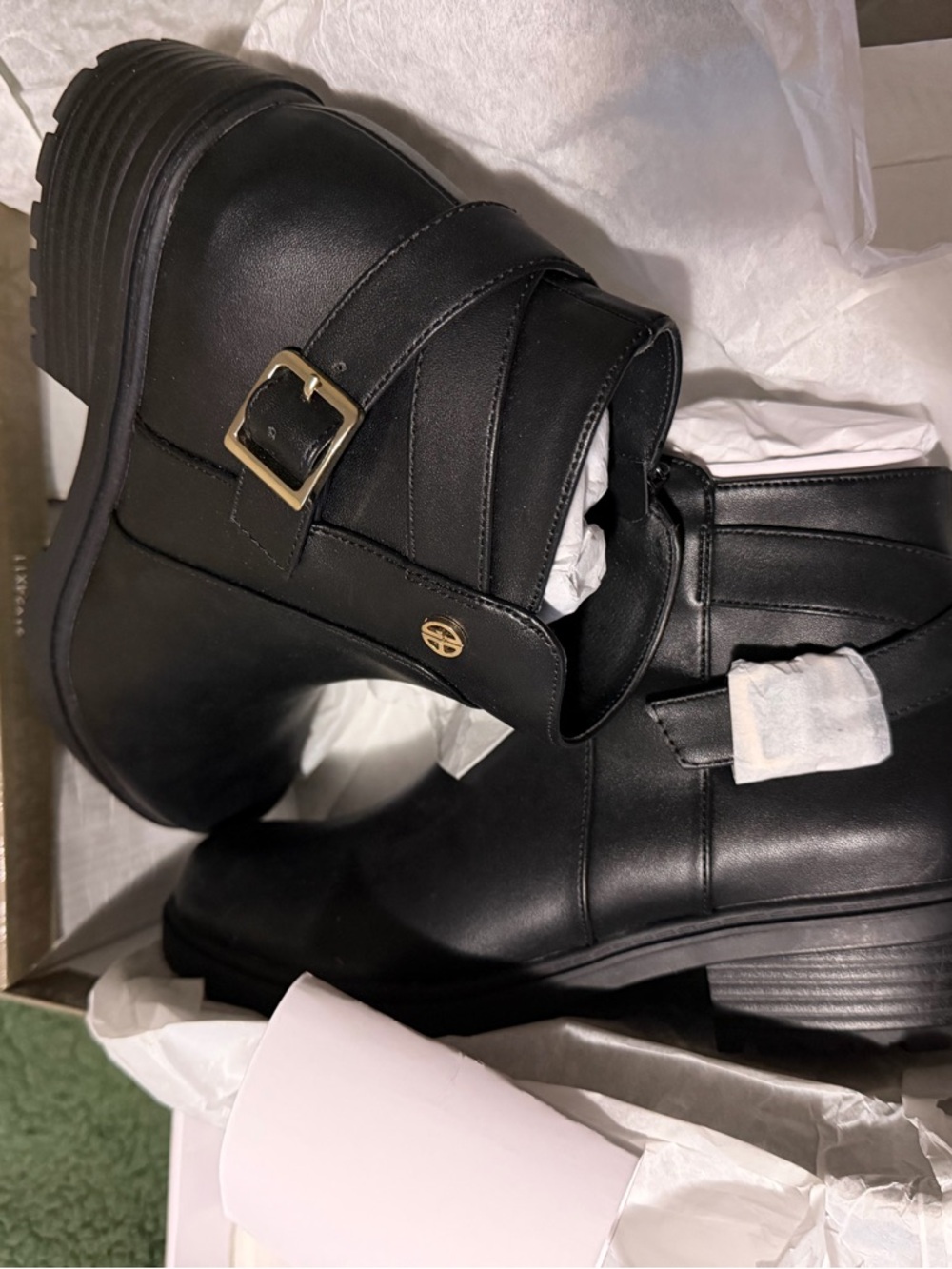 Gianna Bernini Boots with Side Buckle 7 New - Picture 2 of 4